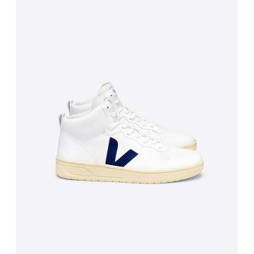 White/Navy Women's Veja V-15 CWL Shoes | AU 583WNB